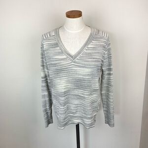 Anthropologie Moth V-Neck Knit Back Sweater